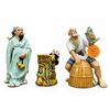 Image 1 : 3 Chinese Mudman Pottery Figurines with Glazed Finish