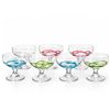 Image 1 : 6 Swirl Stemmed Glass Dessert Coupes With Coloured Accents