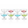 Image 5 : 6 Swirl Stemmed Glass Dessert Coupes With Coloured Accents