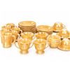 Image 1 : Marigold Depression Glass Dinnerware Set Cups Plates Bowls Creamer Sugar