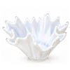 Image 2 : White Iridescent Ruffled Art Glass Bowl