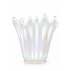 Image 3 : White Iridescent Ruffled Art Glass Bowl