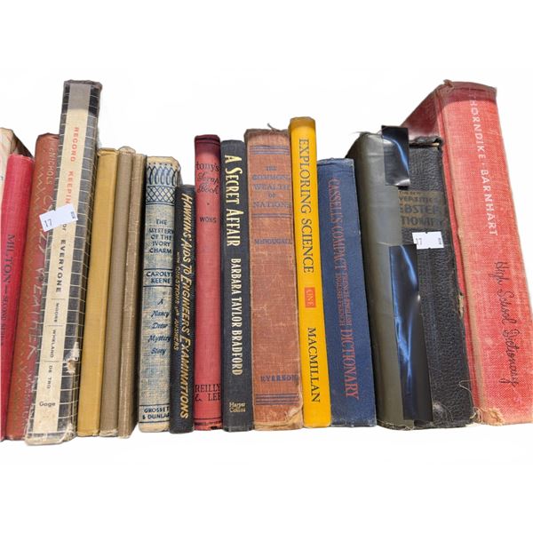Vintage Hardcover and Clothbound Books Mixed Subjects and Authors