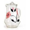 Image 3 : 4 Decorative Vessels: Floral Vase, Planter, Green Creamer, Brown Handled Vase
