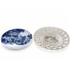 Image 2 : Two Blue and White Decorative Plates and Two Clear Glass Serving Platters