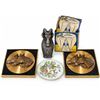 Image 1 : Horse Head Wall Plaques with Metal Roundels on Black Backgrounds