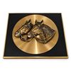 Image 3 : Horse Head Wall Plaques with Metal Roundels on Black Backgrounds