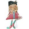 Image 2 : Folk Art Christmas Doll Soft Sculpture with Green Hat, Red Dress, Long Legs