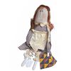 Image 1 : Handmade Rag Doll with Red Yarn Hair, Plaid Dress, Apron and Patchwork Quilt