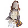 Image 2 : Handmade Rag Doll with Red Yarn Hair, Plaid Dress, Apron and Patchwork Quilt