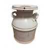 Image 1 : White Painted Metal Milk Can With Dual Handles And Vented Lid