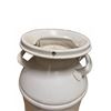 Image 3 : White Painted Metal Milk Can With Dual Handles And Vented Lid