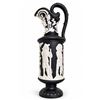 Image 1 : Black Basalt Style Ceramic Pitcher with White Classical Relief Decoration