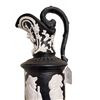 Image 3 : Black Basalt Style Ceramic Pitcher with White Classical Relief Decoration