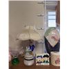 Image 1 : Decorative Ceramic Items Including Lamp, Planter, Vases, and Spice Shakers