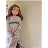 Image 2 : Large Porcelain Doll With Brown Hair Wearing Sweater Dress And Brown Boots