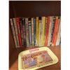 Image 4 : Bookshelf Lot: Canadian History Books, Western Paperbacks, Glass Teapot, Carnation Trays