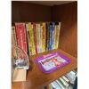 Image 7 : Bookshelf Lot: Canadian History Books, Western Paperbacks, Glass Teapot, Carnation Trays