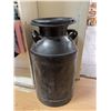 Image 1 : Black Metal Milk Can with Handles and Lid