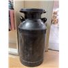 Image 2 : Black Metal Milk Can with Handles and Lid