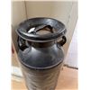 Image 3 : Black Metal Milk Can with Handles and Lid