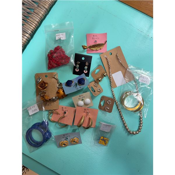 Costume Jewelry Lot Earrings Necklaces Bracelets and Brooches