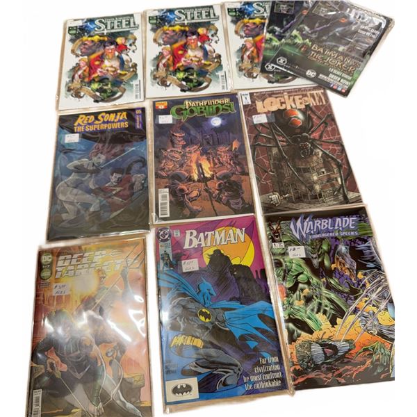 Comics Lot: Steel #10, Red Sonja, Pathfinder, Batman, Warblade, DC and More
