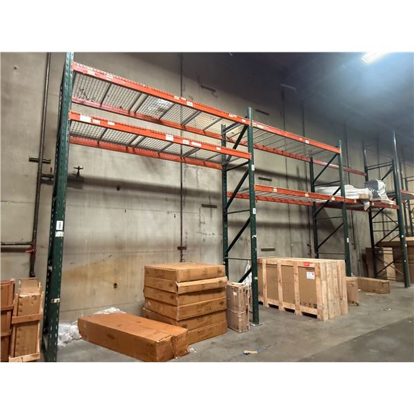 (1) Row of Industrial Pallet Racking 36FTx44"x16FT (4-Uprights, 12-12FT Beams, and 15 Grid Decking)