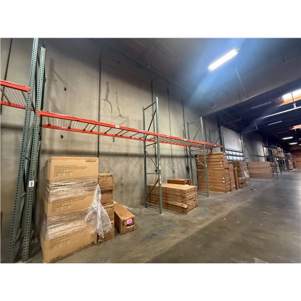 (1) Row of UFI Industrial Pallet Racking 32FTx44"x16FT (4-Uprights, 2-8FT Beams, 4-12FT Beams, and 9