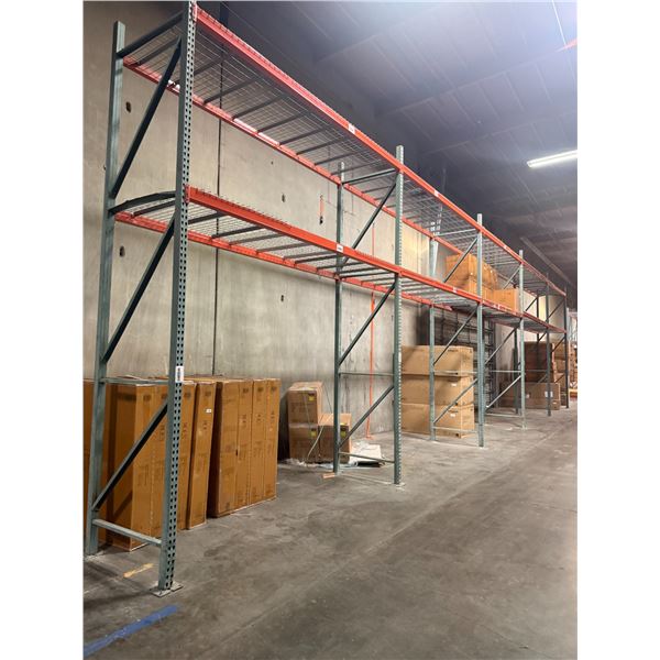 (1) Row of UFI Industrial Pallet Racking 60FTx44"x16FT (6-Uprights, 20-12FT Beams, and 30 Grid Decki