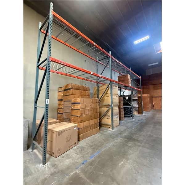 (1) Rowof UFI Industrial Pallet Racking 36FTx44"x16FT (4 Uprights, 12-12FT Beams, and 18 Grid Deckin