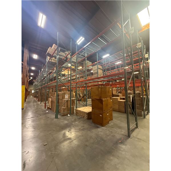 (2) Rows of UFI Industrial Pallet Racking 132FTx44"x20FT (23 Uprights, 84-12FT Beams, and 126 Grid D