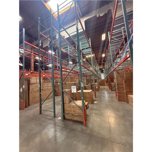 (2) Rows of UFI Industrial Pallet Racking 132FTx44"x20FT (24Uprights, 88-12FT Beams, and 132 Grid De