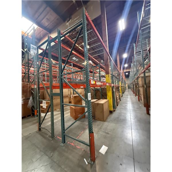 (2) Rows of UFI Industrial Pallet Racking 132FTx42"x12FT  (24Uprights, 88-12FT Beams, and 132 Grid D
