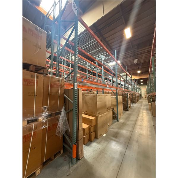 (2) Rows of UFI Industrial Pallet Racking 132FTx44"x16FT  (24Uprights, 88-12FT Beams, and 132 Grid D