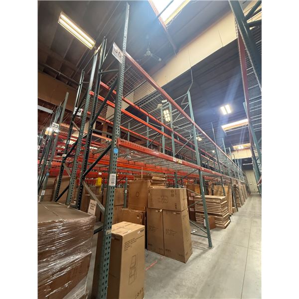 (2) Rows of UFI Industrial Pallet Racking 132FTx44"x20FT  (24Uprights, 88-12FT Beams, and 132 Grid D