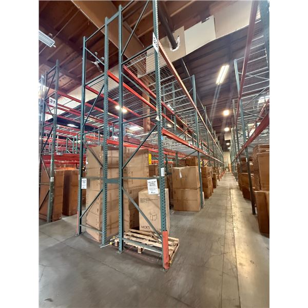 (2) Rows of UFI Industrial Pallet Racking 132FTx44"x20FT  (24Uprights, 88-12FT Beams, and 132 Grid D