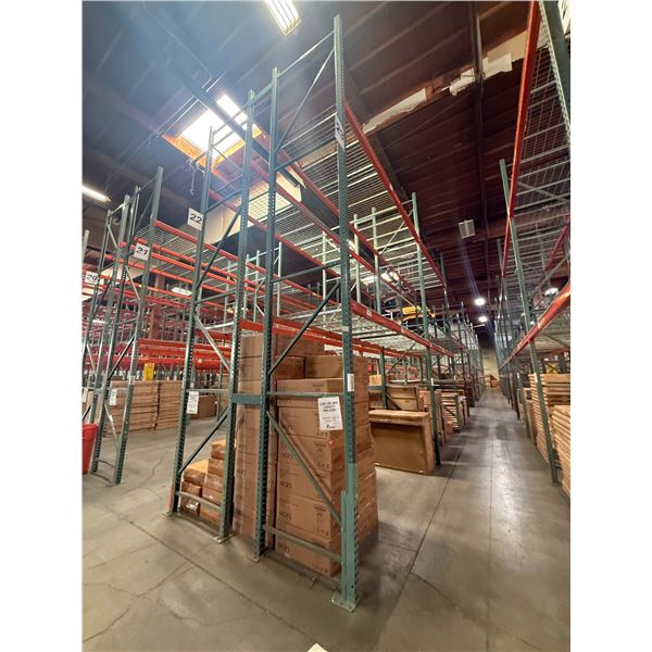 (2) Rows of UFI Industrial Pallet Racking 132FTx44"x20FT  (24Uprights, 88-12FT Beams, and 132 Grid D