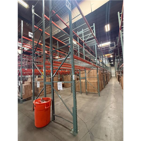 (2) Rows of UFI Industrial Pallet Racking 132FTx44"x20FT  (24Uprights, 88-12FT Beams, and 132 Grid D