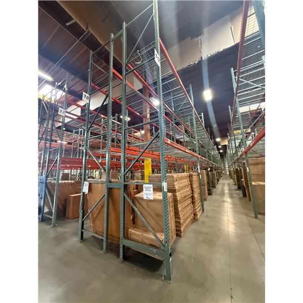 (2) Rows of UFI Industrial Pallet Racking 132FTx44"x20FT  (24Uprights, 88-12FT Beams, and 132 Grid D