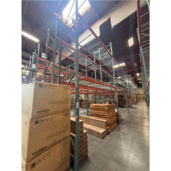 (2) Rows of UFI Industrial Pallet Racking 132FTx44"x20FT  (24Uprights, 88-12FT Beams, and 132 Grid D