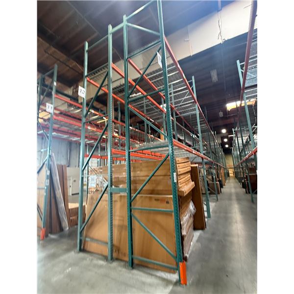(2) Rows of UFI Industrial Pallet Racking 132FTx44"x20FT  (24Uprights, 88-12FT Beams, and 132 Grid D
