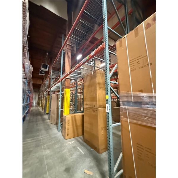 (2) Rows of UFI Industrial Pallet Racking 132FTx44"x20FT  (24Uprights, 88-12FT Beams, and 132 Grid D