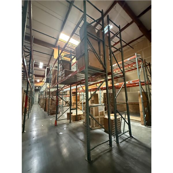 (2) Rows of UFI Industrial Pallet Racking 144FTx44"x20FT  (26-Uprights, 96-12 Beams, and 144 Grid De