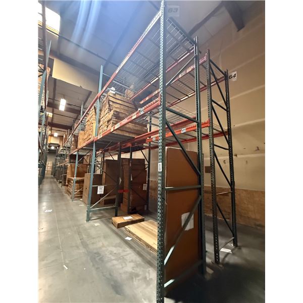 (2) Rows of UFI Industrial Pallet Racking 144FTx44"x20FT  (26-Uprights, 96-12 Beams, and 144 Grid De