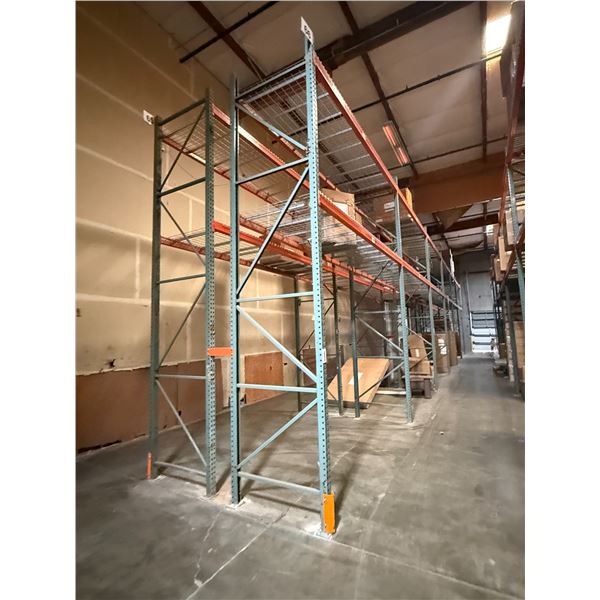 (2) Rows of UFI Industrial Pallet Racking 72FTx44"x16FT  (14-Uprights, 48-12 Beams, and 84 Grid Deck