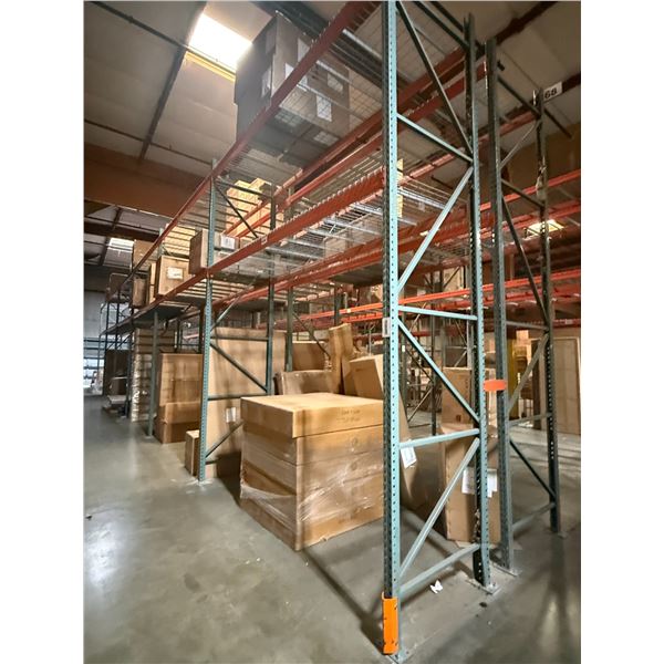 (2) Rows of UFI Industrial Pallet Racking 72FTx44"x16FT  (14-Uprights, 48-12 Beams, and 84 Grid Deck