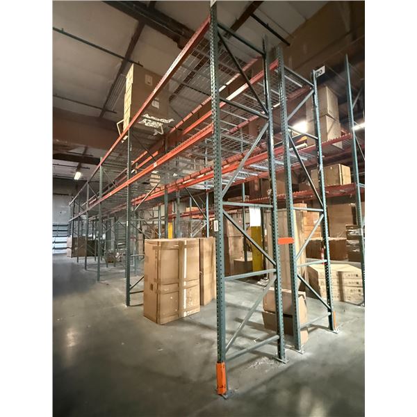 (2) Rows of UFI Industrial Pallet Racking 72FTx44"x16FT  (14-Uprights, 48-12 Beams, and 84 Grid Deck