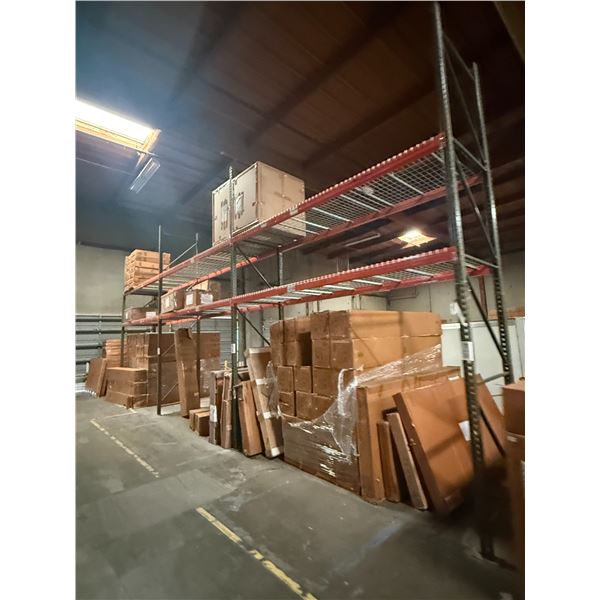 (1) Row of UFI Industrial Pallet Racking 36FTx44"x16FT  (4-Uprights, 6-12 Beams, and 18 Grid Decking