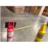 Image 10 : (2) Uline Yellow Delineator Post with Bases and (1) Uline Orange Delineator Post with Base